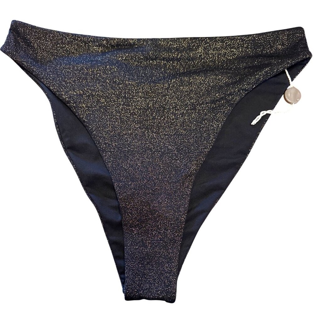 Skin Golden Black Glitter Bikini Bottom XS Swimwear